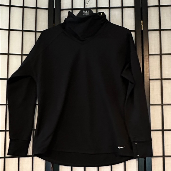 Nike Black Dri-FIT Women’s Running Sweatshirt EUC Cowl Cinch Neck Medium - Picture 1 of 7